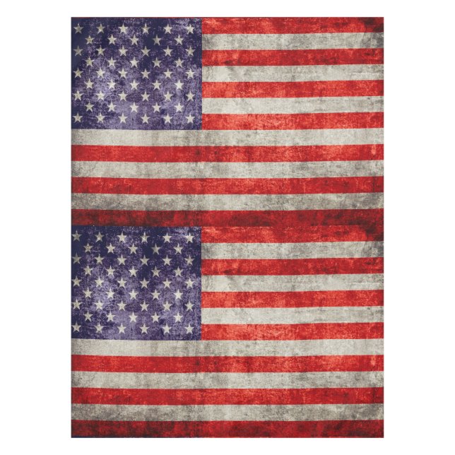 Falln Antique American Flag Tablecloth (Front)