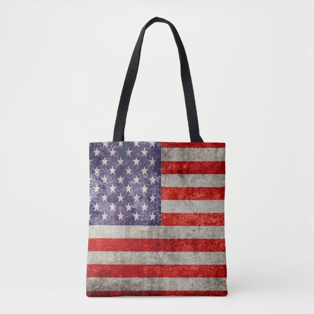 Falln Antique American Flag Tote Bag (Front)