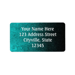 Falln Aqua & Black Glitter Gradient Label