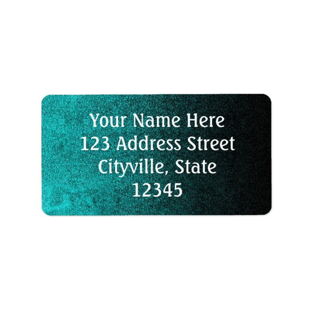 Falln Aqua & Black Glitter Gradient Label (Front)