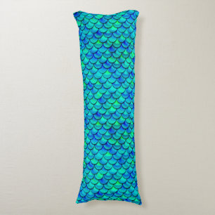 Falln Aqua Blue Scales Body Cushion