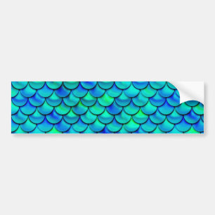 Falln Aqua Blue Scales Bumper Sticker