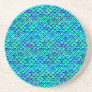 Falln Aqua Blue Scales Coaster