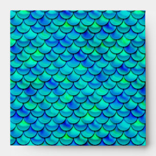 Falln Aqua Blue Scales Envelope