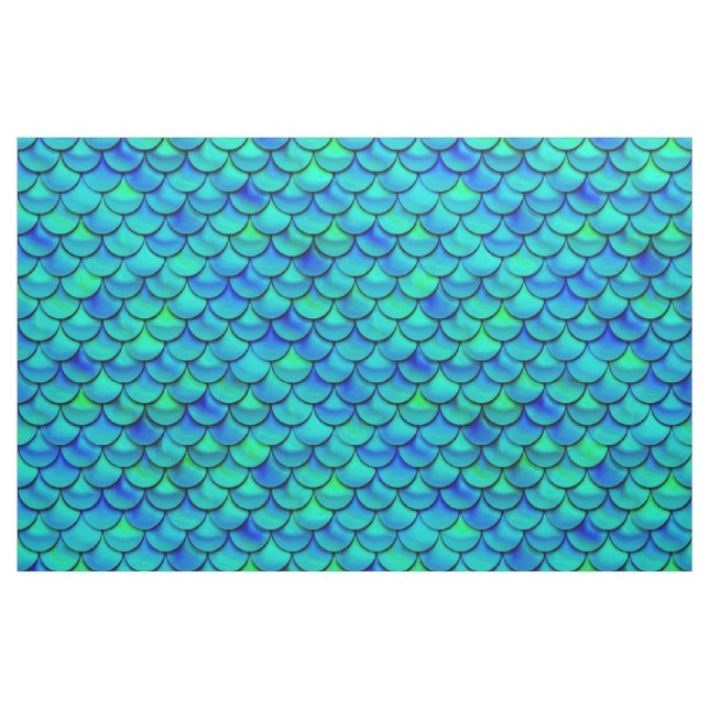 Falln Aqua Blue Scales Fabric (Fat Quarter)