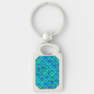 Falln Aqua Blue Scales Key Ring