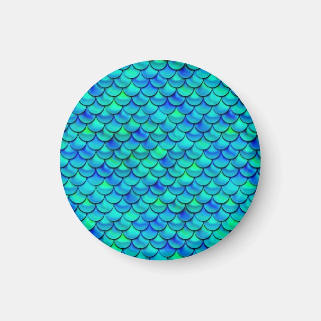 Falln Aqua Blue Scales Magnet (Front)
