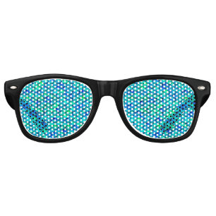 Falln Aqua Blue Scales Retro Sunglasses
