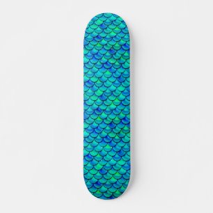 Falln Aqua Blue Scales Skateboard
