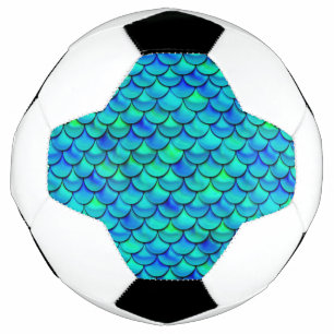 Falln Aqua Blue Scales Soccer Ball