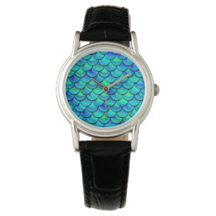 Falln Aqua Blue Scales Watch