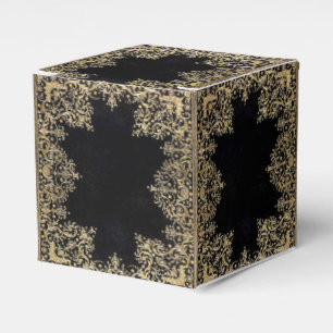Falln Black And Gold Filigree Favour Box