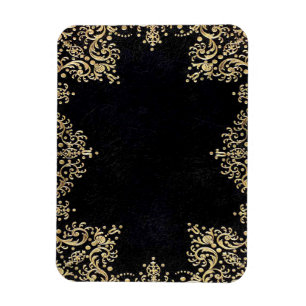 Falln Black And Gold Filigree Magnet