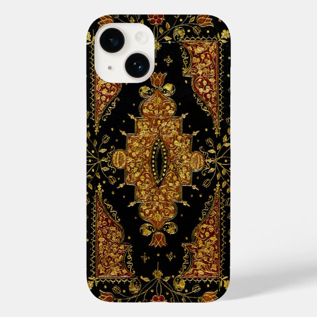 Falln Black and Gold Floral Case-Mate iPhone Case (Back)