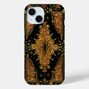 Falln Black and Gold Floral iPhone 15 Case
