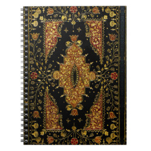 Falln Black and Gold Floral Notebook