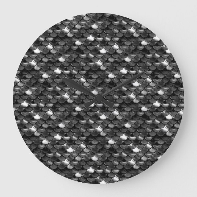 Falln Black and White Scales Large Clock (Front)