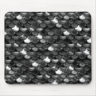 Falln Black and White Scales Mouse Pad