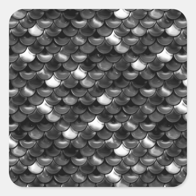 Falln Black and White Scales Square Sticker (Front)