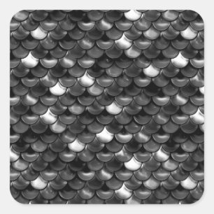 Falln Black and White Scales Square Sticker
