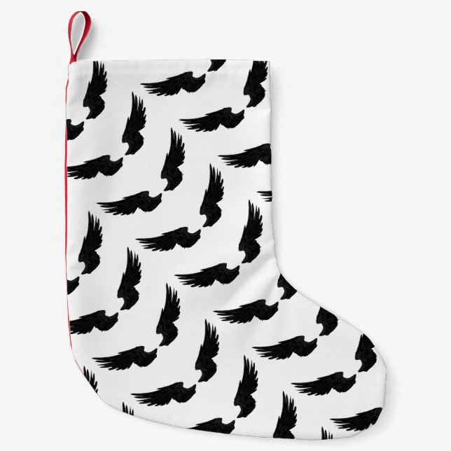 Falln Black Angel Wings Small Christmas Stocking (Front)