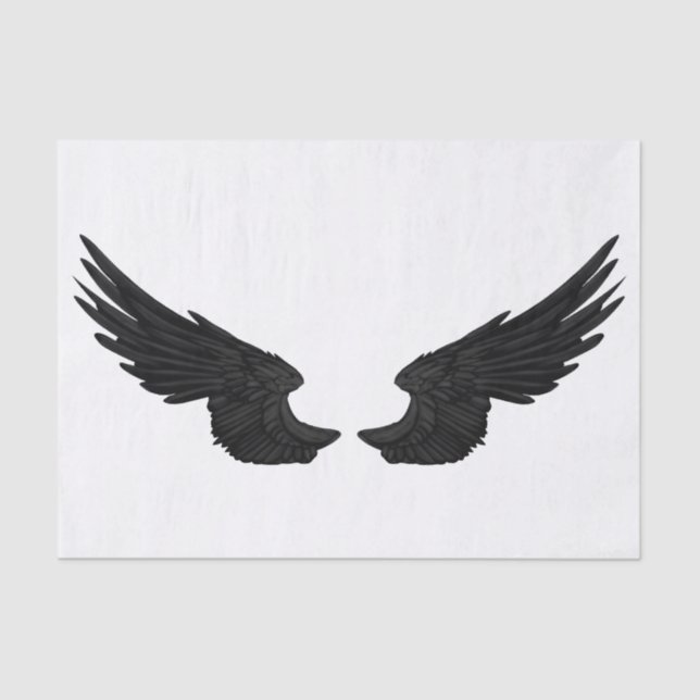 Falln Black Angel Wings Tissue Paper (Front)