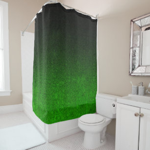 Falln Black & Green Glitter Gradient Shower Curtain