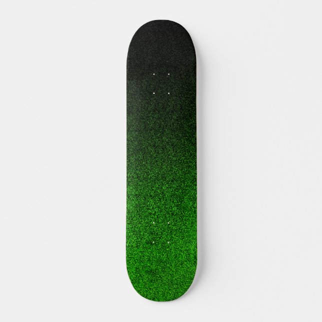 Falln Black & Green Glitter Gradient Skateboard (Front)