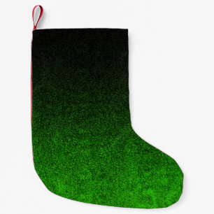 Falln Black & Green Glitter Gradient Small Christmas Stocking