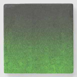 Falln Black & Green Glitter Gradient Stone Coaster