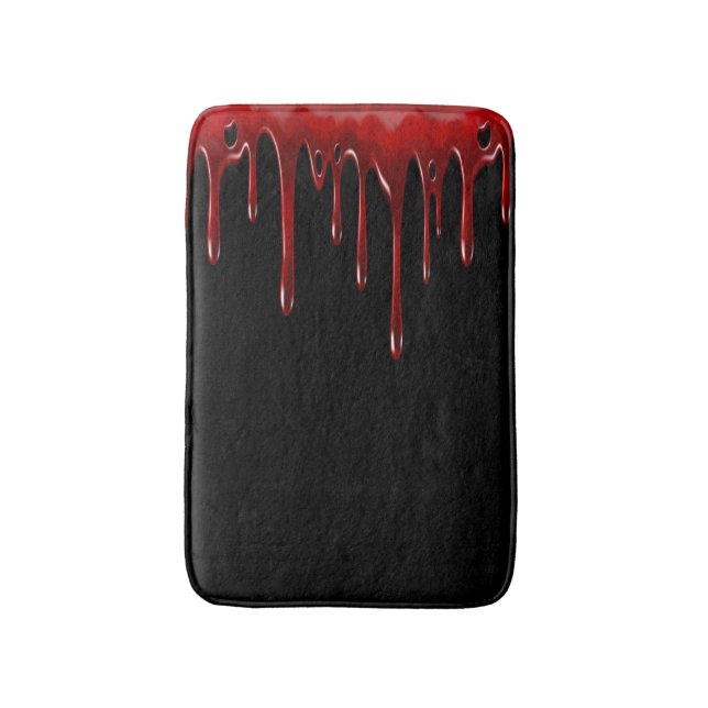 Falln Blood Drips Black Bath Mat (Front Vertical)
