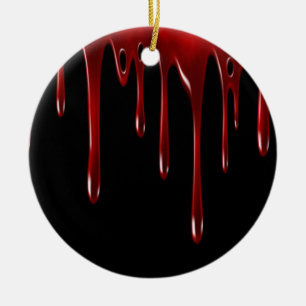 Falln Blood Drips Black Ceramic Ornament