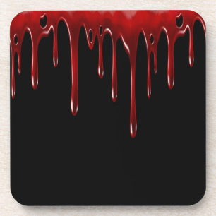 Falln Blood Drips Black Coaster