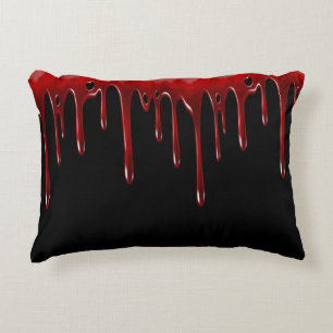 Falln Blood Drips Black Decorative Cushion