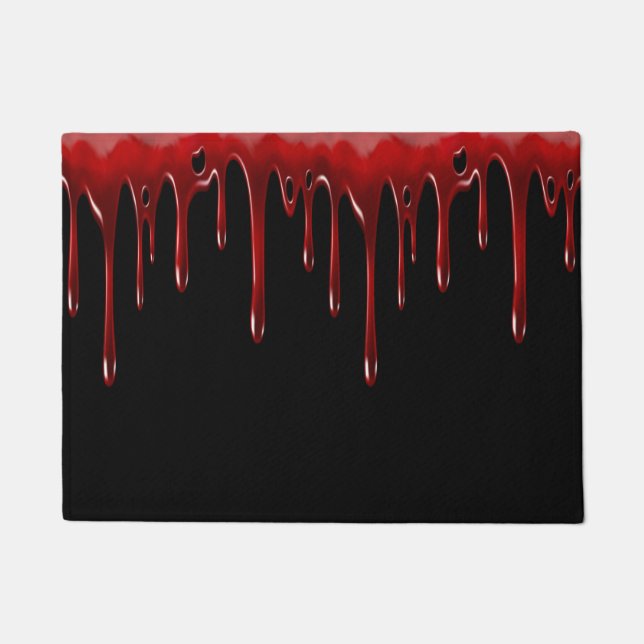 Falln Blood Drips Black Doormat (Front)