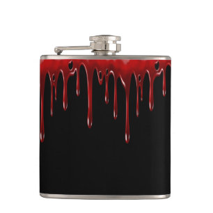 Falln Blood Drips Black Hip Flask