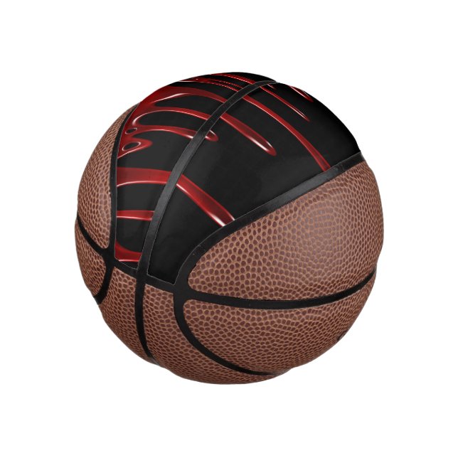 Falln Blood Drips Black Mini Basketball (Angled)