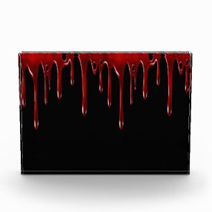 Falln Blood Drips Black Photo Block