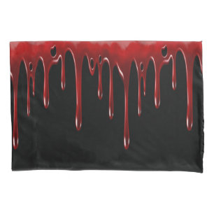 Falln Blood Drips Black Pillowcase