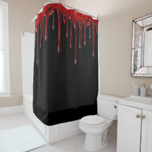 Falln Blood Drips Black Shower Curtain
