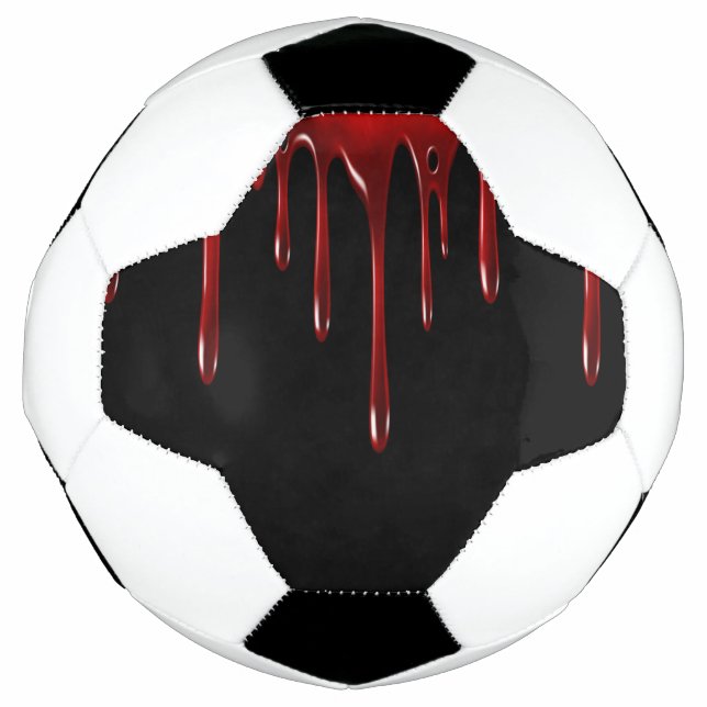 Falln Blood Drips Black Soccer Ball (Front)