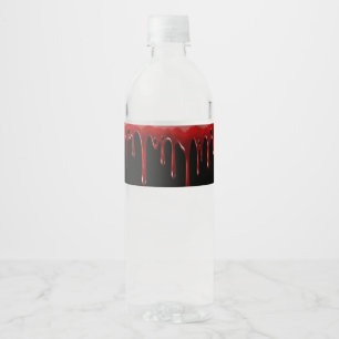 Falln Blood Drips Black Water Bottle Label