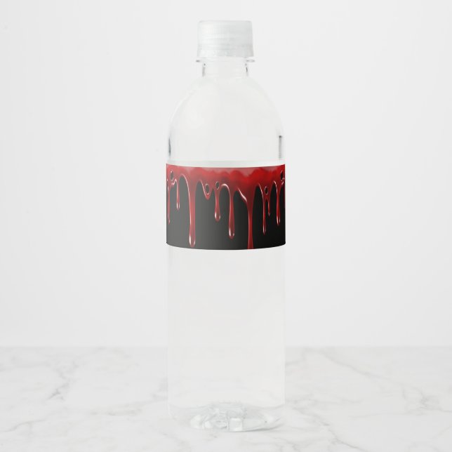 Falln Blood Drips Black Water Bottle Label (Front)