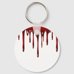 Falln Blood Drips White Key Ring