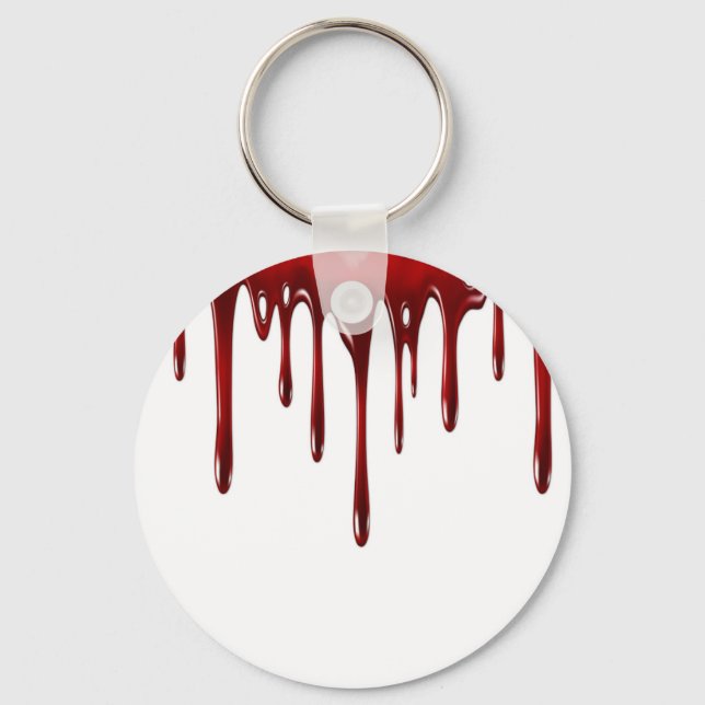 Falln Blood Drips White Key Ring (Front)
