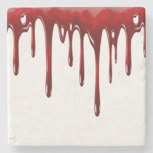 Falln Blood Drips White Stone Coaster