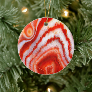 Falln Blood Orange Agate. Ceramic Ornament