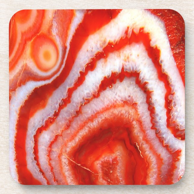 Falln Blood Orange Agate. Coaster (Front)