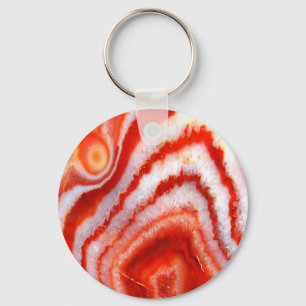 Falln Blood Orange Agate. Key Ring