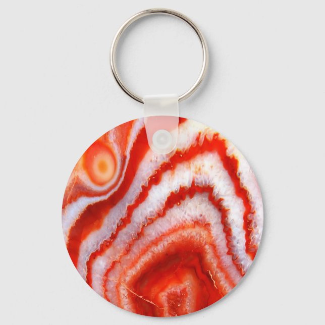 Falln Blood Orange Agate. Key Ring (Front)